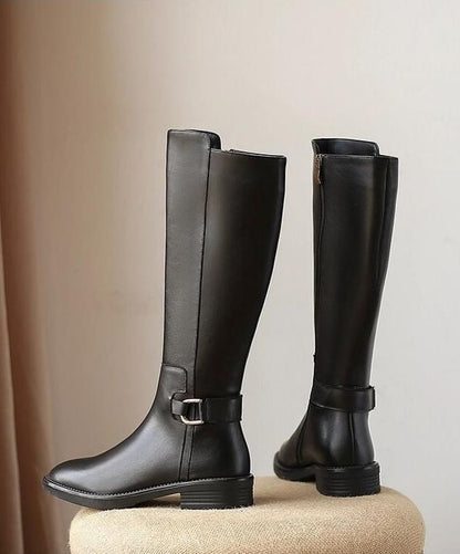 Knee-High Boots with Buckle Detail