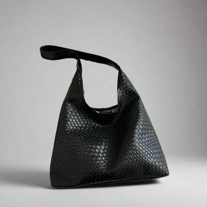 Sleek Weave Woven Tote Bag