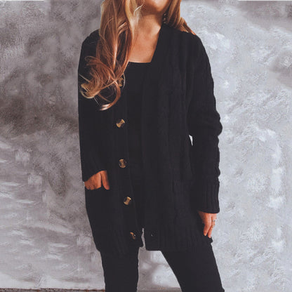 Coarse Twist Long-Sleeve Cardigan