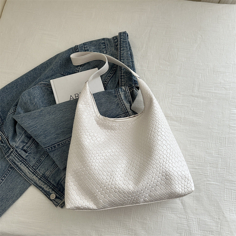 Sleek Weave Woven Tote Bag