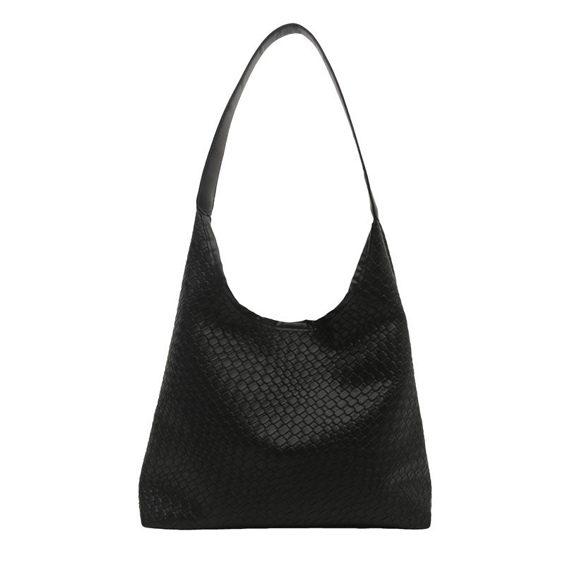 Sleek Weave Woven Tote Bag