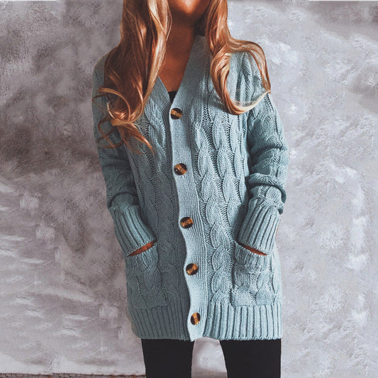 Coarse Twist Long-Sleeve Cardigan