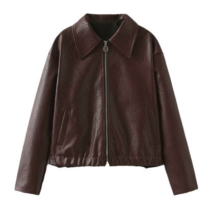 Luxe Lapel Leather Jacket