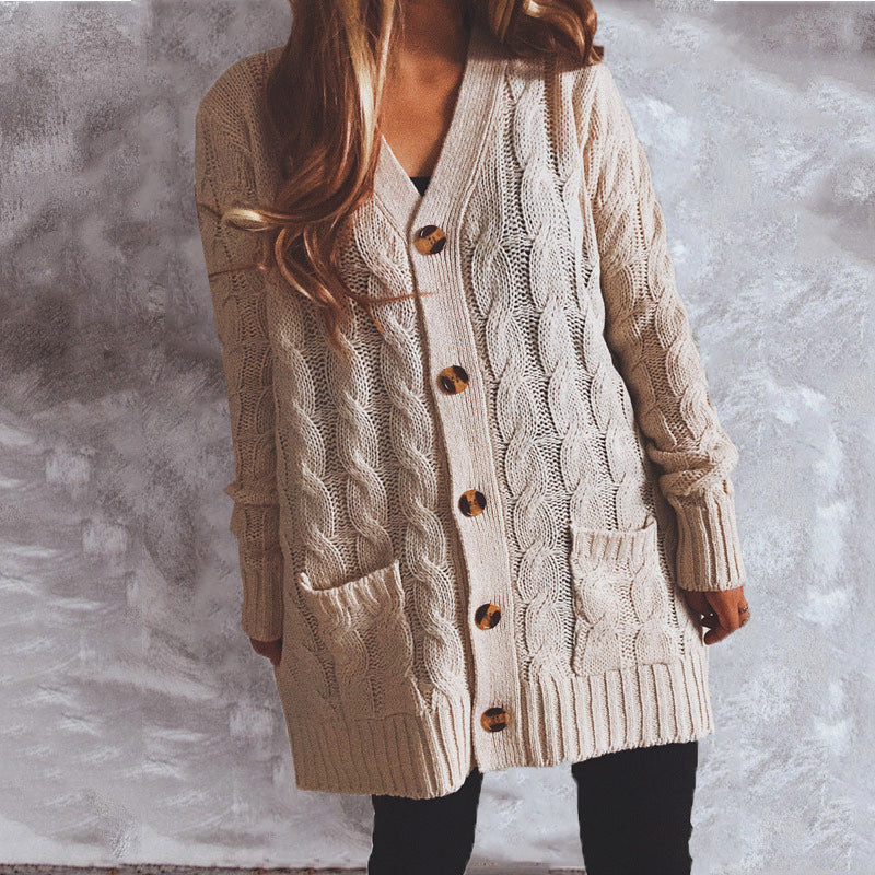 Coarse Twist Long-Sleeve Cardigan