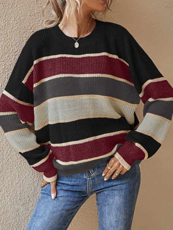 Classic Striped Crew Neck Sweater