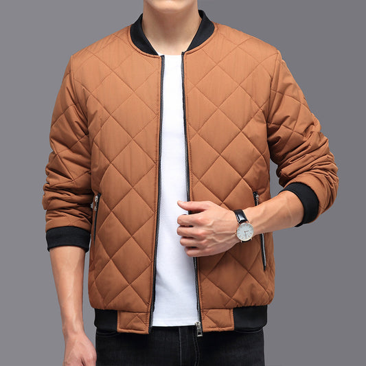 Men’s Quilted Rhombic Cotton Jacket