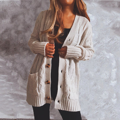 Coarse Twist Long-Sleeve Cardigan