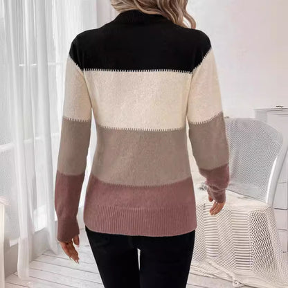 Soft Contrast Knit Cashmere Sweater