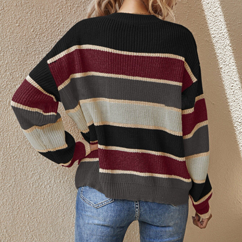 Classic Striped Crew Neck Sweater