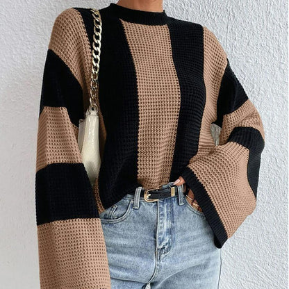 Striped Bell Sleeve Knit Sweater